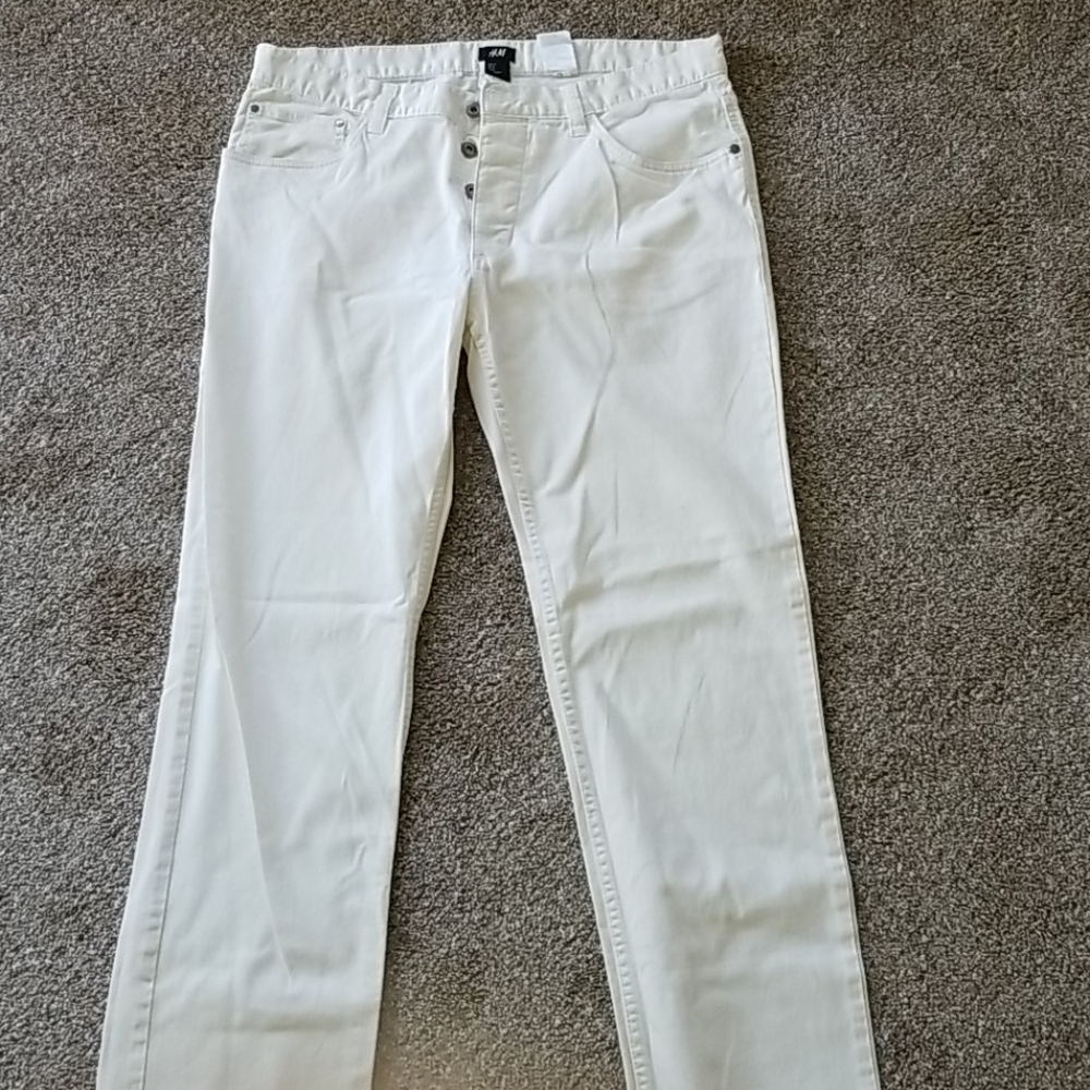 H&M mens white pants